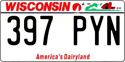 WI license plate 397PYN