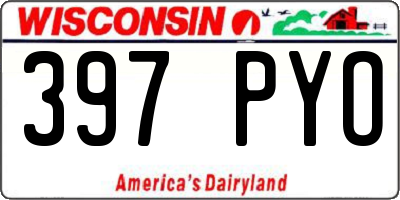 WI license plate 397PYO