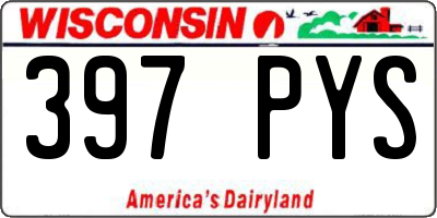 WI license plate 397PYS