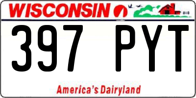WI license plate 397PYT