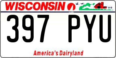WI license plate 397PYU