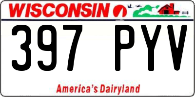 WI license plate 397PYV