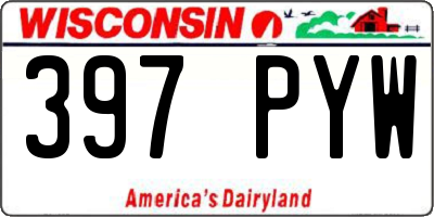WI license plate 397PYW