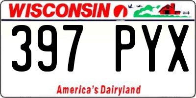 WI license plate 397PYX