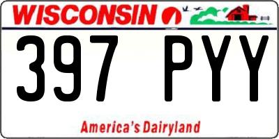 WI license plate 397PYY