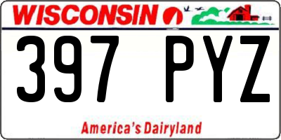 WI license plate 397PYZ