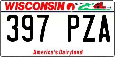 WI license plate 397PZA