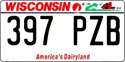 WI license plate 397PZB