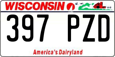 WI license plate 397PZD