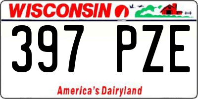 WI license plate 397PZE