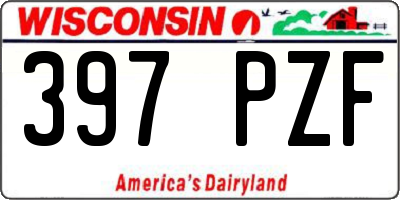 WI license plate 397PZF