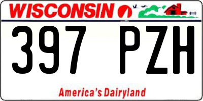 WI license plate 397PZH