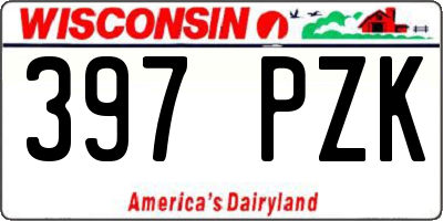 WI license plate 397PZK