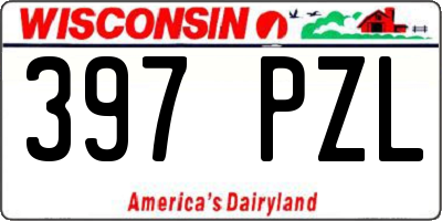 WI license plate 397PZL