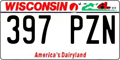 WI license plate 397PZN