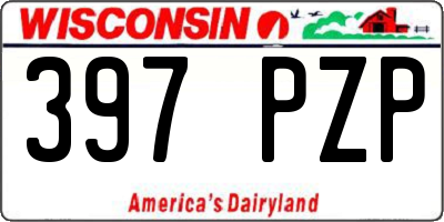WI license plate 397PZP