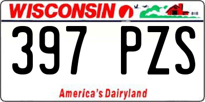 WI license plate 397PZS