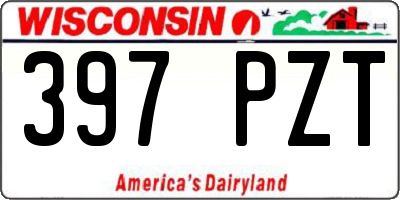 WI license plate 397PZT
