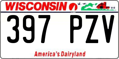 WI license plate 397PZV