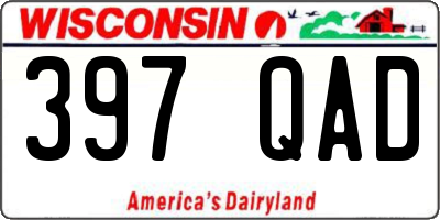 WI license plate 397QAD