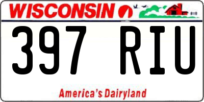 WI license plate 397RIU