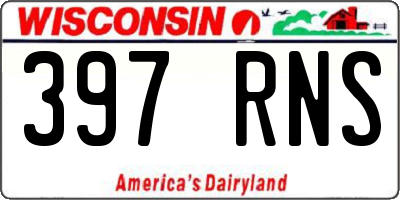 WI license plate 397RNS