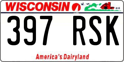 WI license plate 397RSK
