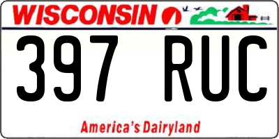 WI license plate 397RUC