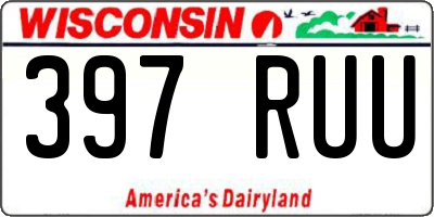 WI license plate 397RUU