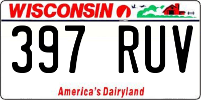 WI license plate 397RUV