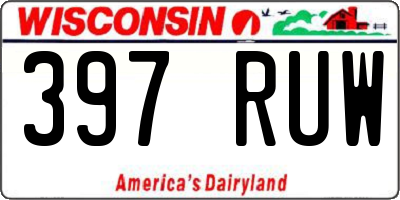 WI license plate 397RUW