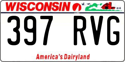 WI license plate 397RVG