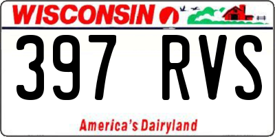 WI license plate 397RVS