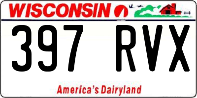 WI license plate 397RVX