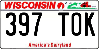 WI license plate 397TOK