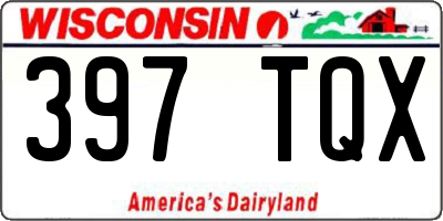 WI license plate 397TQX