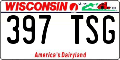 WI license plate 397TSG