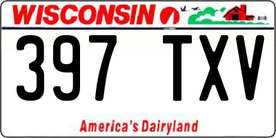 WI license plate 397TXV