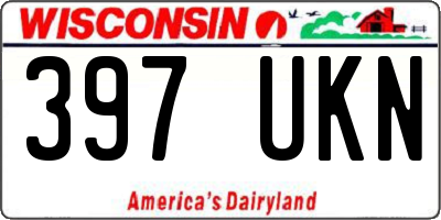 WI license plate 397UKN
