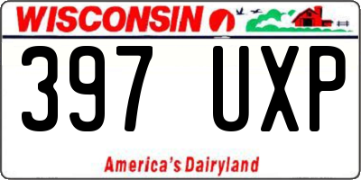 WI license plate 397UXP