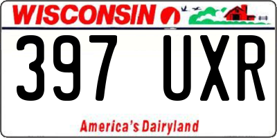 WI license plate 397UXR
