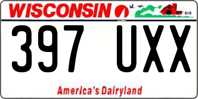 WI license plate 397UXX