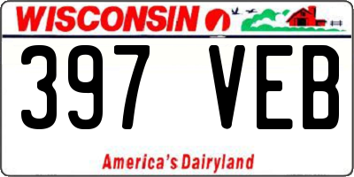 WI license plate 397VEB