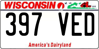 WI license plate 397VED
