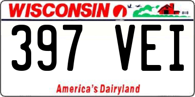 WI license plate 397VEI
