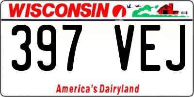 WI license plate 397VEJ