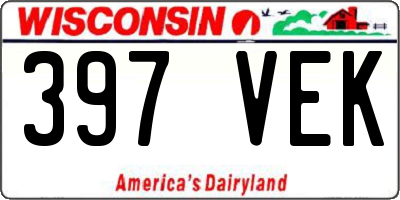 WI license plate 397VEK