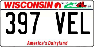 WI license plate 397VEL