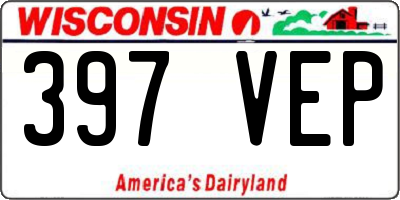 WI license plate 397VEP