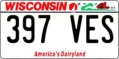 WI license plate 397VES